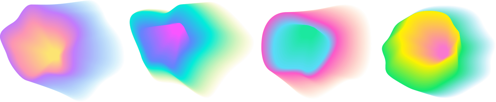 Abstract color gradient circle backgrounds, holographic iridescent round circles with liquid vibrant gradient blur, colors blend mesh with soft neon light, vector shapes. png