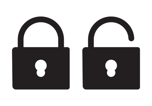 Black Lock Unlock Icon Clip art Vector for Business and Infographic Design
