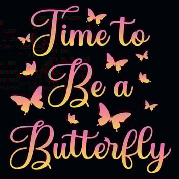 Butterfly typography tshirt design vector