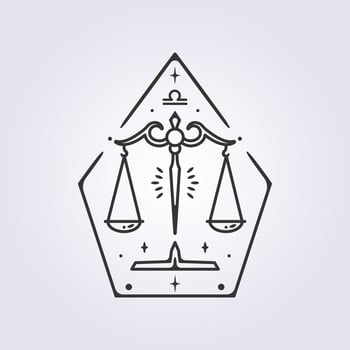libra zodiac astrology horoscope vector line art illustration design