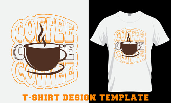 Coffee Typography T-Shirt Design Pro Vector
