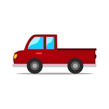 illustration of a truck in red for a children's book vector