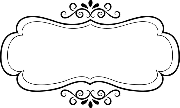 Black ornamental frame element vector