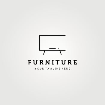 furniture logo vector illustration design, line art furniture logo