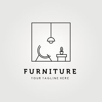 furniture logo vector illustration design, minimalist line art
