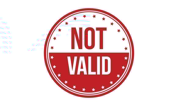 Not Valid Rubber Stamp. Red Not Valid Rubber Grunge Stamp Seal Vector Illustration