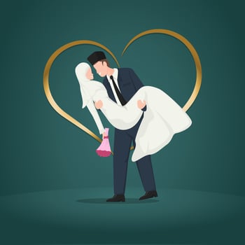 illustration of married muslim couple vector