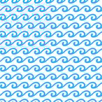 Blue ocean and sea waves seamless tile pattern vector