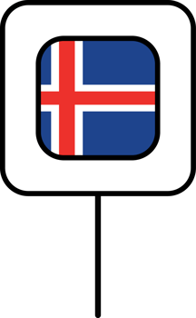 Iceland flag square pin icon. png
