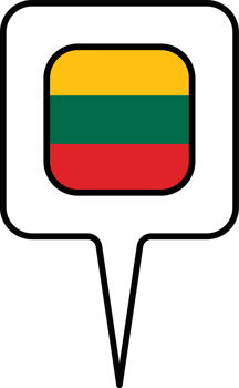 Lithuania flag Map pointer icon, square design. png
