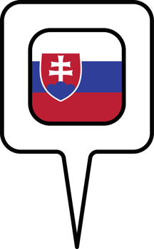 Slovakia flag Map pointer icon, square design. png