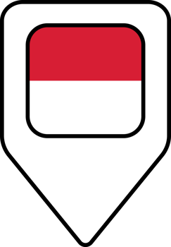 Monaco flag map pin navigation icon, square design. png