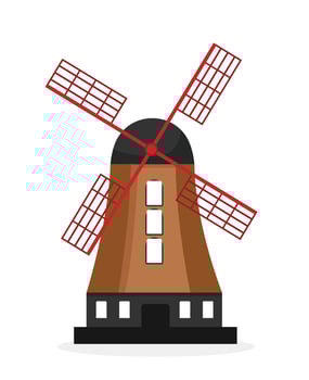 Netherlands windmill. famous landmark vector