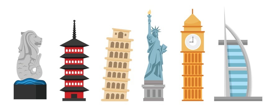Landmark in the World vector illustration