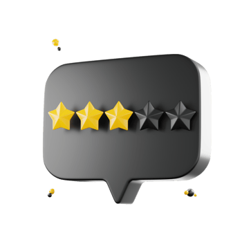 3d review rating stars for best excellent, services rating, Five stars, png