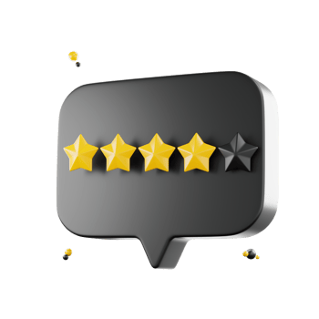 3d review rating stars for best excellent, services rating, Five stars, png