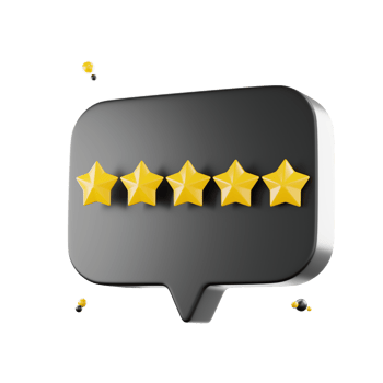 3d review rating stars for best excellent, services rating, Five stars, png