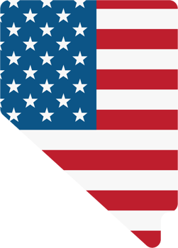outline drawing of nevada state map on usa flag. png