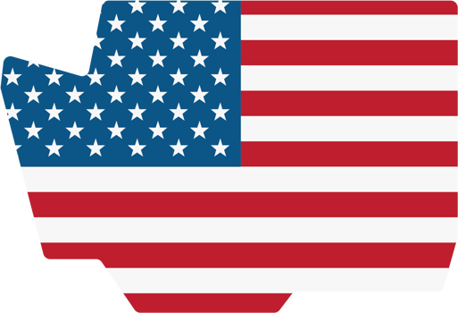 outline drawing of washington state map on usa flag. png