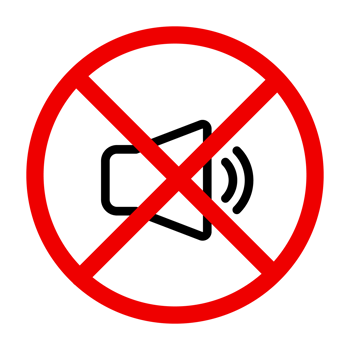 No Sound Icon, No Speaker, No Honking, No Sound Pollution Icon With Black and Red Color, Warning, Over Sound Prohibited png