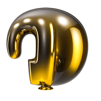 High quality image of gold balloons digit 1 one png