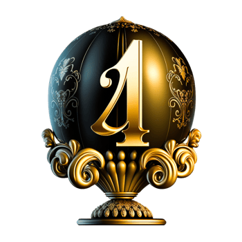 Gold-colored number 4 illustration png