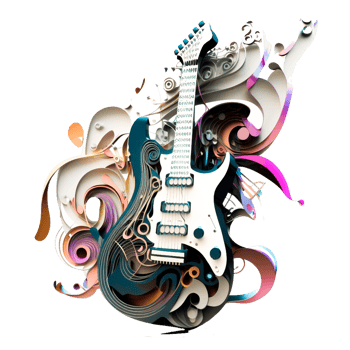 cute colorful guitar icon png
