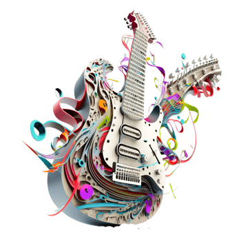colorful guitar PNG transparent
