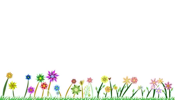 Background illustration with colorful floral plants vector