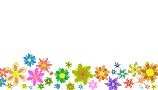 Background illustration with colorful floral plants vector