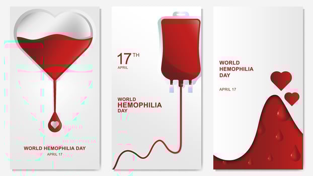World Hemophilia Day banner design is celebrated every year on April 17th, awareness, poster template vector