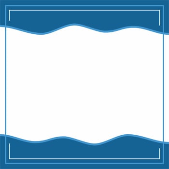 Frame or border. Blue and white background color with stripe line and wavy shapes. Suitable for social media. vector