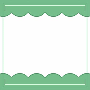 Frame or border. Green and white background color with stripe line and wavy circle shapes. vector