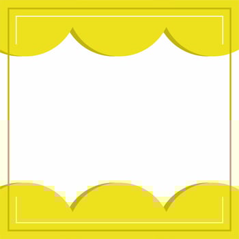 Yellow and white frame background color with stripe line and wavy circles shapes. Suitable for social media. vector