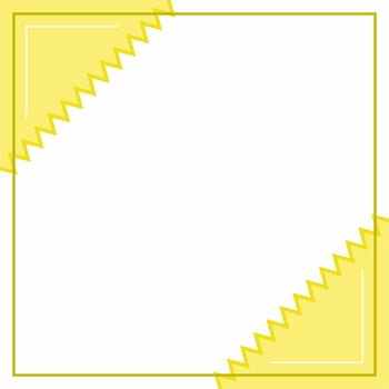 Frame or border. Yellow and white background color with stripe line and zig zag shape. Suitable for social media post. vector