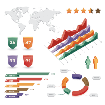 Full color info graphic elements png