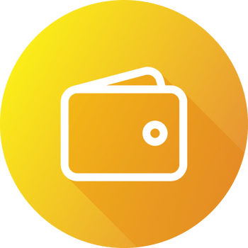 Wallet icon in flat design style. Finance signs illustration. png