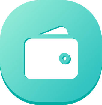 Wallet icon in flat design style. Finance signs illustration. png