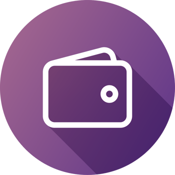 Wallet icon in flat design style. Finance signs illustration. png