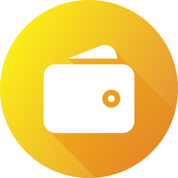 Wallet icon in flat design style. Finance signs illustration. png