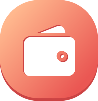 Wallet icon in flat design style. Finance signs illustration. png