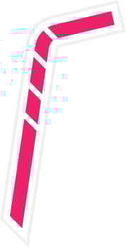 Metal Straw Vector Icon Style