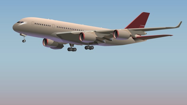 Taking off passenger liner. Vector. vector