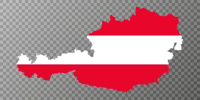 Austria map with states. Vector illustration.