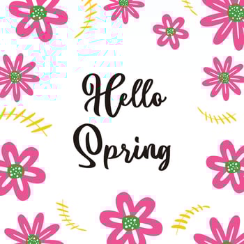 spring background with floral decoration, text editable. Template for banner, poster, social media, greeting card. vector