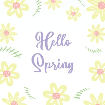 spring background with floral decoration, text editable. Template for banner, poster, social media, greeting card. vector