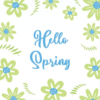 spring background with floral decoration, text editable. Template for banner, poster, social media, greeting card. vector