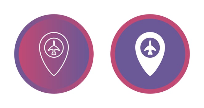 Airport Location Vector Icon