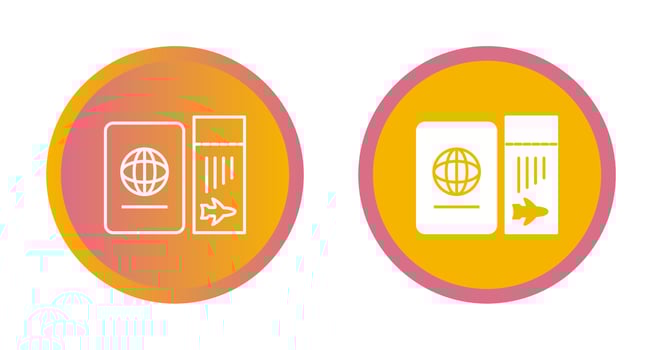 Ticket and Passport Vector Icon