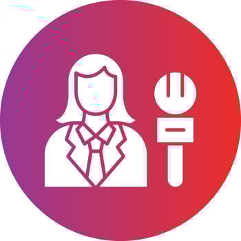 Vector Design Female Journalist Icon Style
